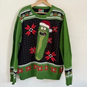Rick & Morty I'm‎ A Pickle Christmas Sweater Unisex Size XXLarge Lights & Sound